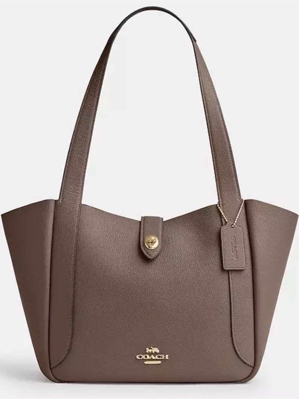 Coach Hadley Turnlock Tote - Dark Stone